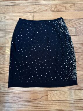 Mini skirt black sparkles glitter pearls party business astronomy costume women